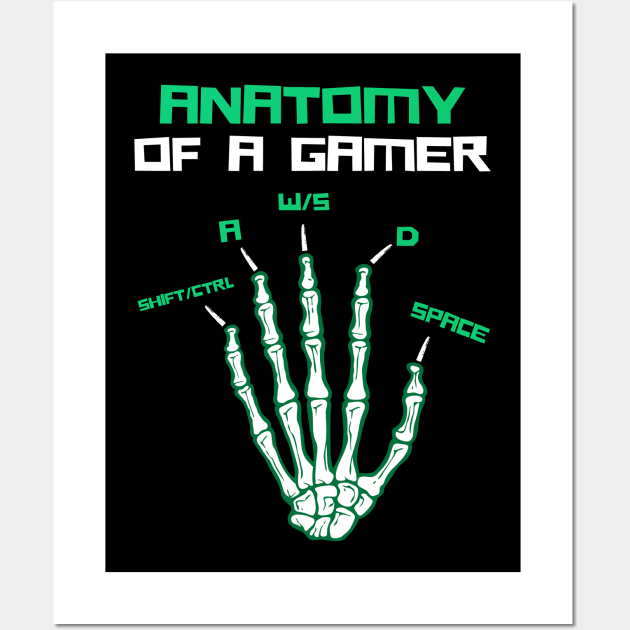 Anatomy Of A Gamer Wall Art by Teewyld